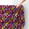 Royal Samt Stoff Polyester Zum Nähen - Motiv Liebe Graffiti