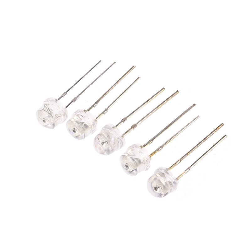 5mm Straw Hat LED Light Bead Through-Hole White/Blue/Red/Green/Yellow High-Brightness Indicator Light