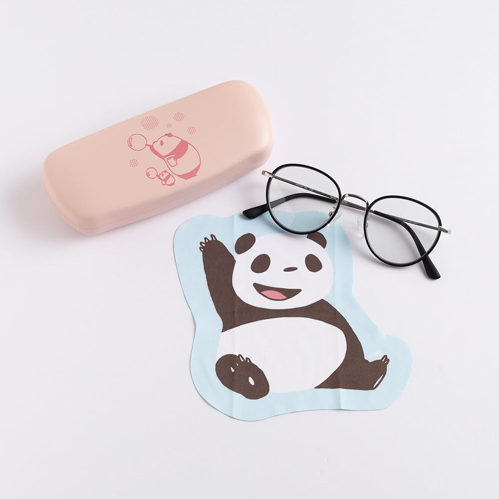 Overglad Panda and Little Panda Eyeglass Case Cloth & Set, Pink, PNN-117