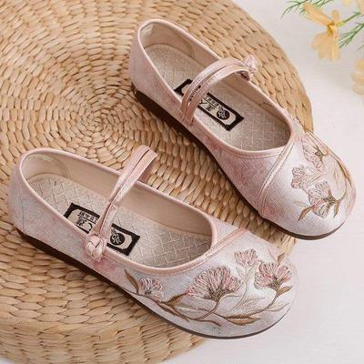 Laobei Cloth Shoes Women's Shoes Ethnic Breathable Flat-bottomed Antique Single Shoes Soft-soled New Non-slip Hanfu Mother Embroidered Shoes