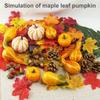 166Pcs Halloween Artificial Pumpkin Set Thanksgiving Ulation Pinecones Fall Harvest Decoration