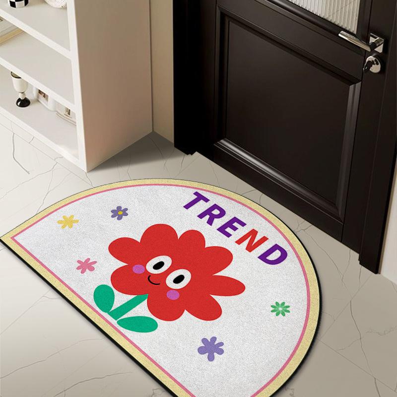 Kreskówkowa jedwabna mata podłogowa na drzwi wejściowe, domowa mata na drzwi wejściowe, mata na brud na drzwi, zewnętrzna odporna na brud, usuwająca kurz, dywan, który można dopasować