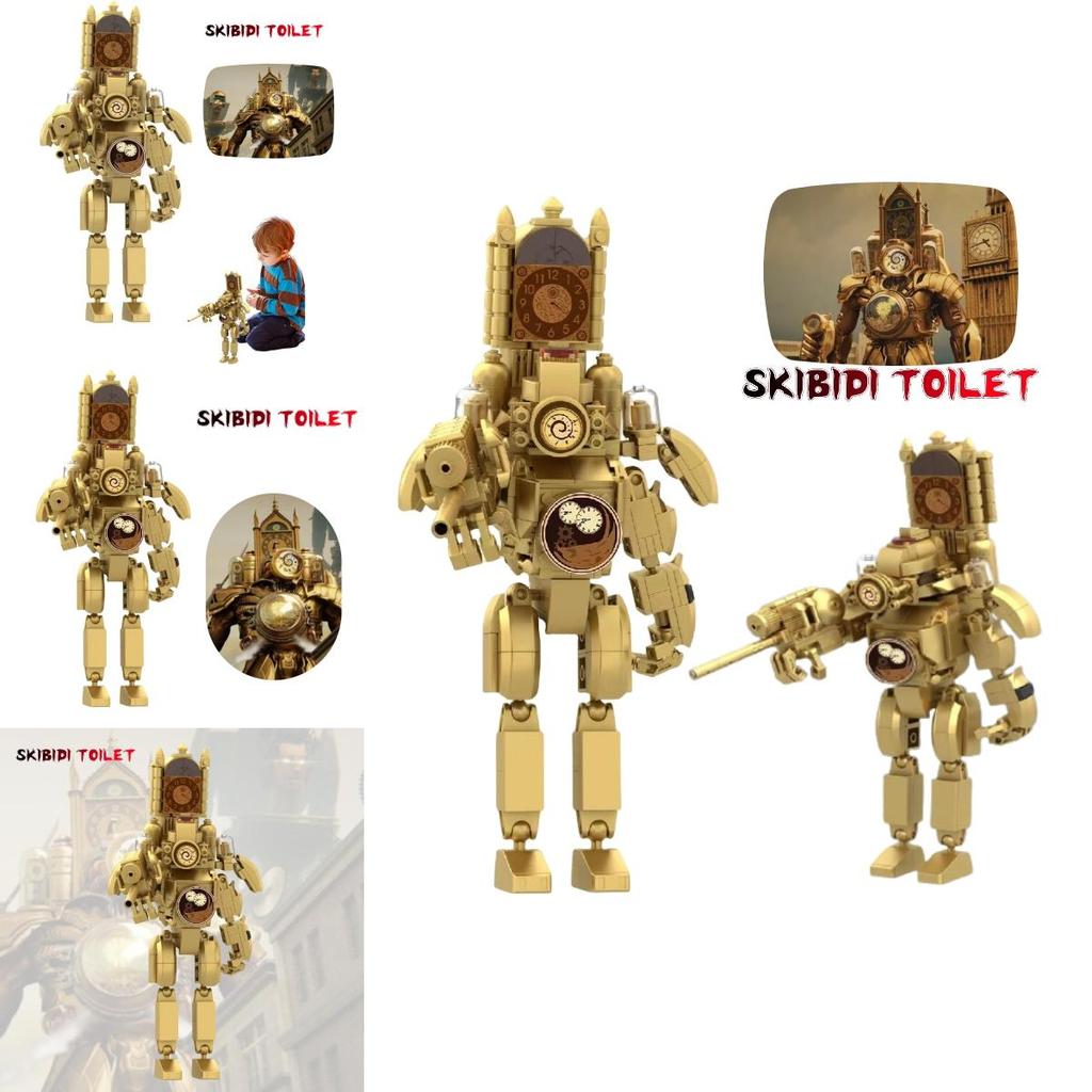 661 Golden Titan Time Man Toilet Man Building Blocks Compatible With Lego Mrs. Tv And Computer Man
