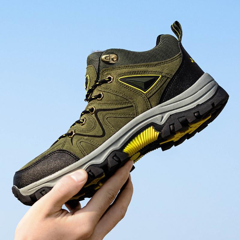 Large Size Men's Shoes Thickened Hiking Shoes Waterproof and Non-slip Hiking Shoes Velvet Cotton Shoes Outdoor Travel Shoes Outdoor Snow Boots