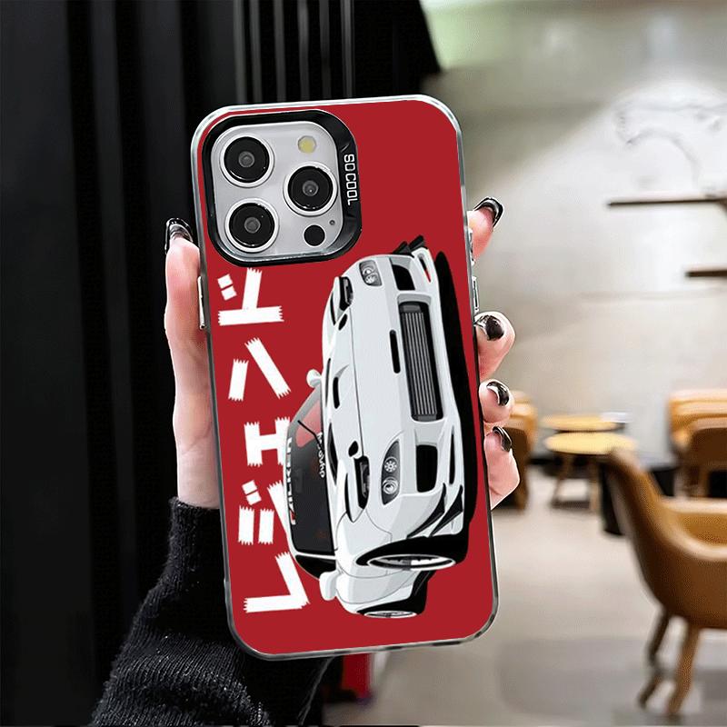 JDM Tokyo Drift Sports Car Soft Phone Case for iPhone 15 16 17 Pro Max 17Air 16E 14 Plus 13 12 Mini Shockproof Cover Back Shell