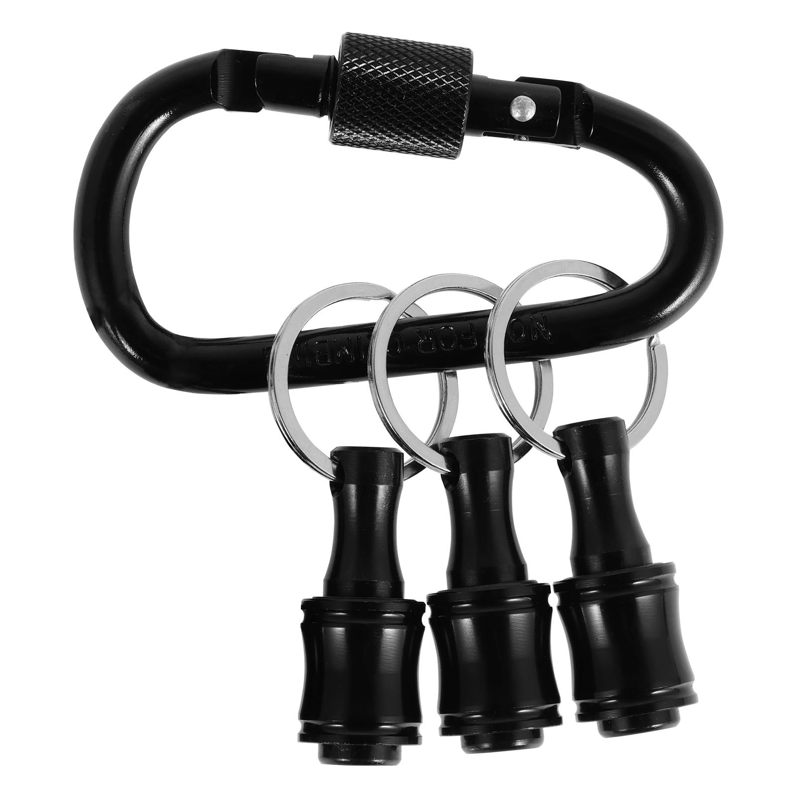 

Bit Holder With Carabiner 1/4 Hex Shank Alloy Screwdriver Bits Holder Quick-change Extension Bar Keychain Drill Screw Adapter 3pcs set
