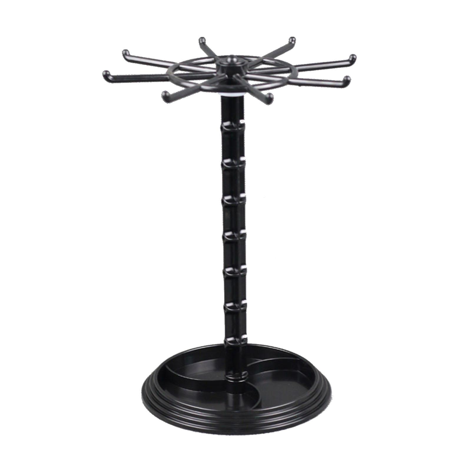 

Вращающийся органайзер для ювелирных изделий, пластиковая стойка для ювелирных изделий, подставка для ювелирных изделий, держатель для сережек, ожерелий, браслетов, кулонов H чёрный