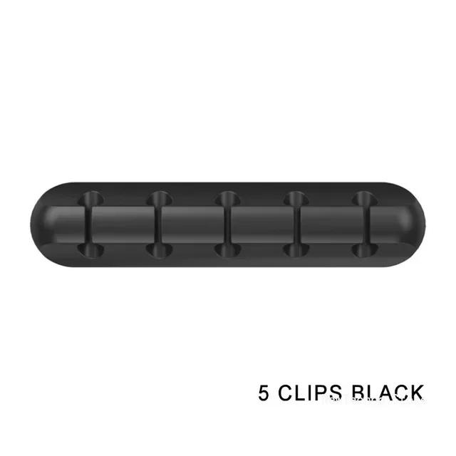 Organiseur de câbles en silicone, enrouleur de câbles USB, organiseur de bureau, clips de rangement, support de câbles pour souris, casque, fil