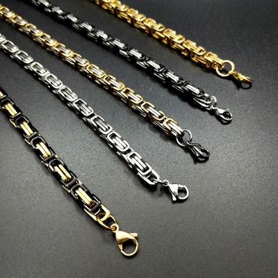 Charm Stainless Steel Chain Gifts Men Punk High Quality Golden Silver Fashion Necklace Byzantine