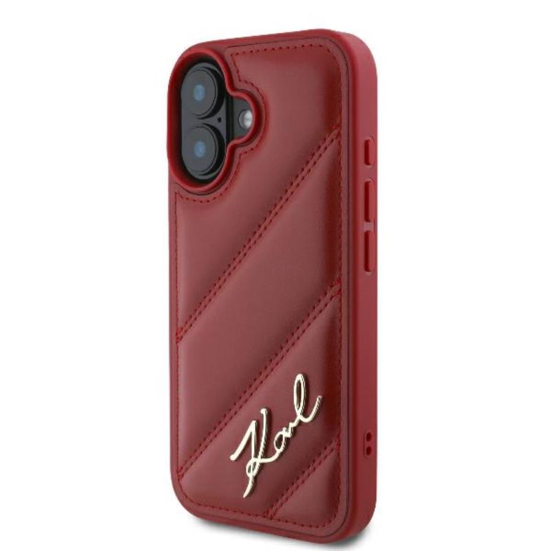 Karl Lagerfeld Quilted Signature - Etui Iphone 16 (Czerwony)