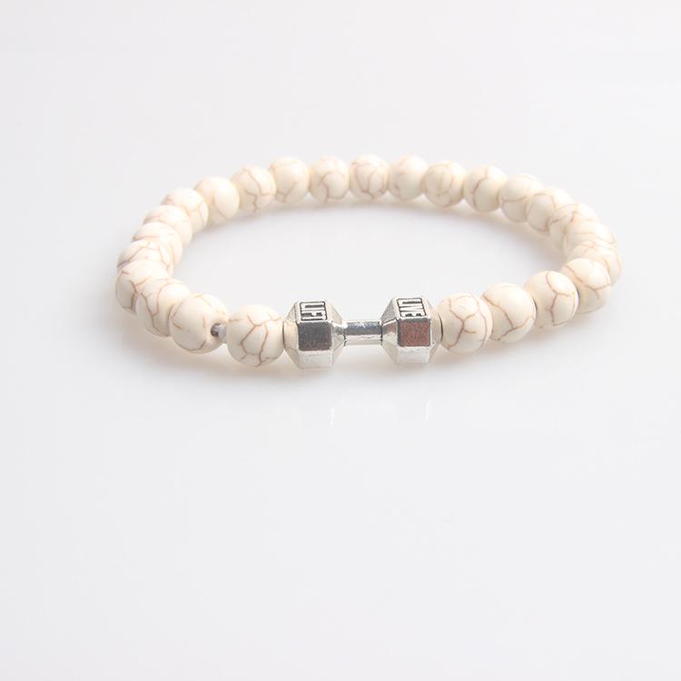 Volcanic Stone & Metal Dumbbell Prayer Beads Fashion Bracelet