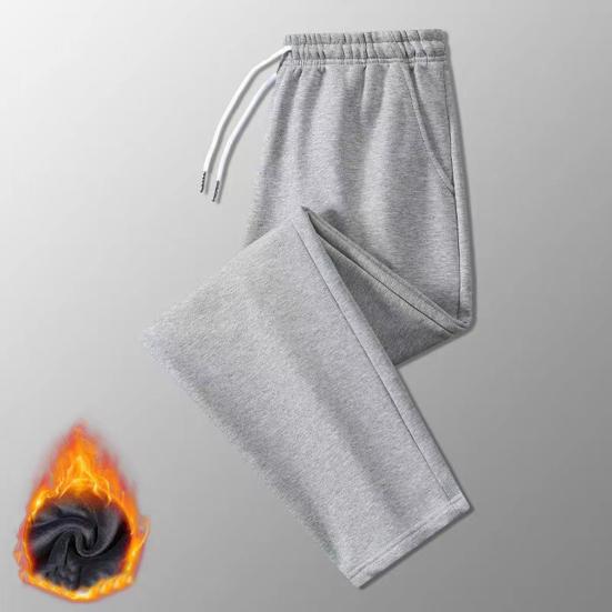 Thick Plush Drawstring Elastic Waist Loose Ankle-banded Solid Color Warm Straight Soft Cold Resistant Sports