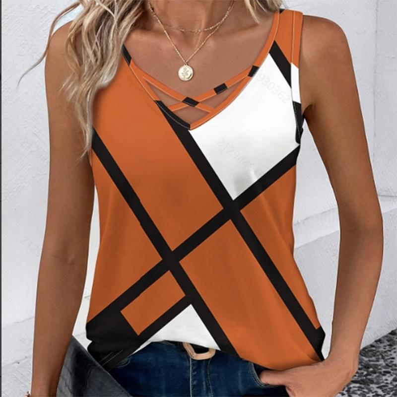 

Women Summer Casual Strap Color Matching Vest Top XL