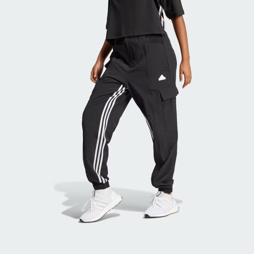 Adidas Dance All-Gender Versatile Woven Cargo Tracksuit Bottoms With Three Stripes And Colorblock Design Women Bottoms Black IN1826