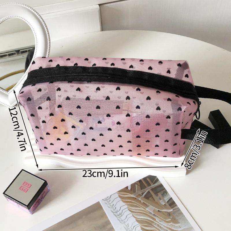 Große Kapazität Mesh Klar Kosmetiktasche Tragbar Reise Kulturtasche Schwarze Make-up Tasche Reißverschluss Aufbewahrungstasche Damen Beauty Organizer
