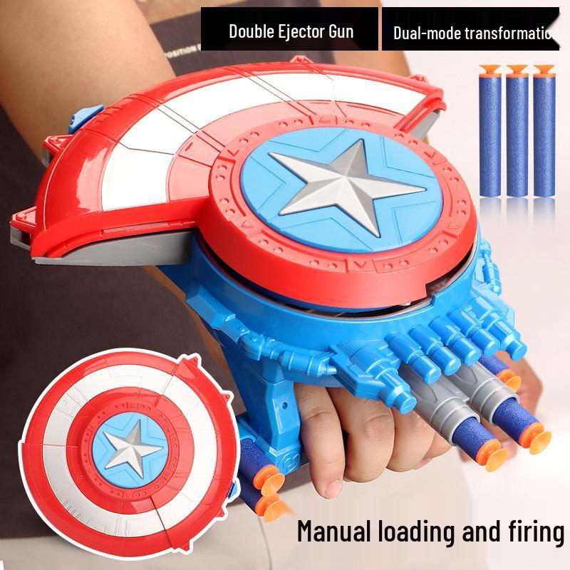 Children's Captain America Soft Bullet Launcher & Light-Up Mask Gift Set