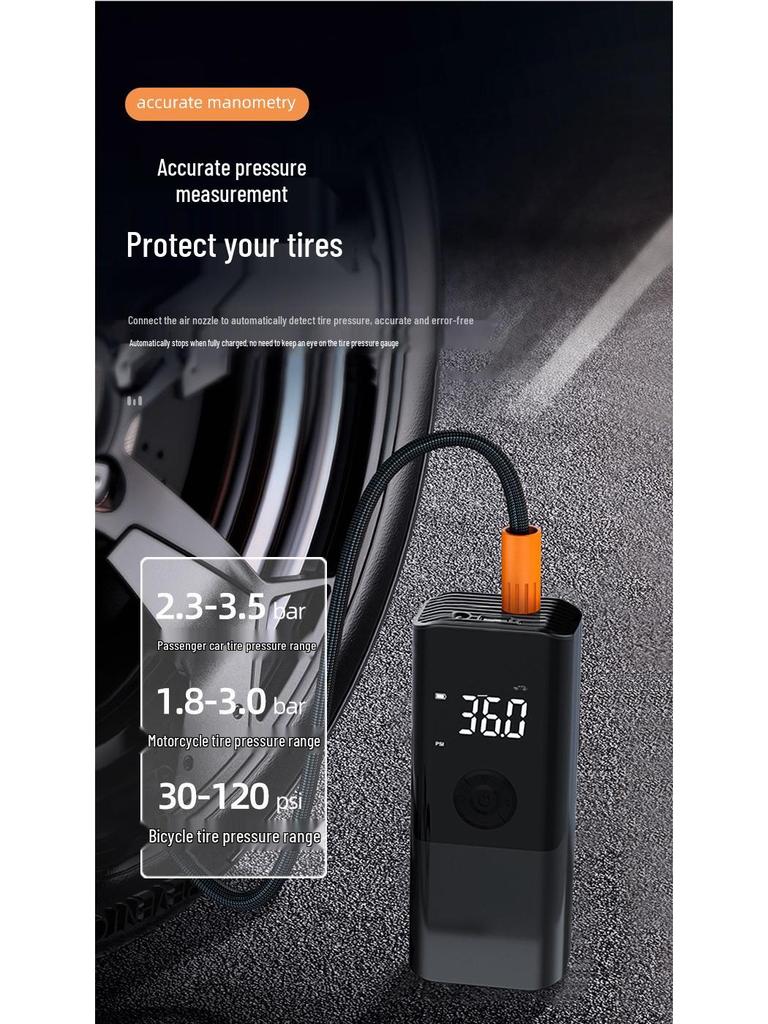 Wireless Dual-Use Electric Car Tire Inflator & Portable Air Pump