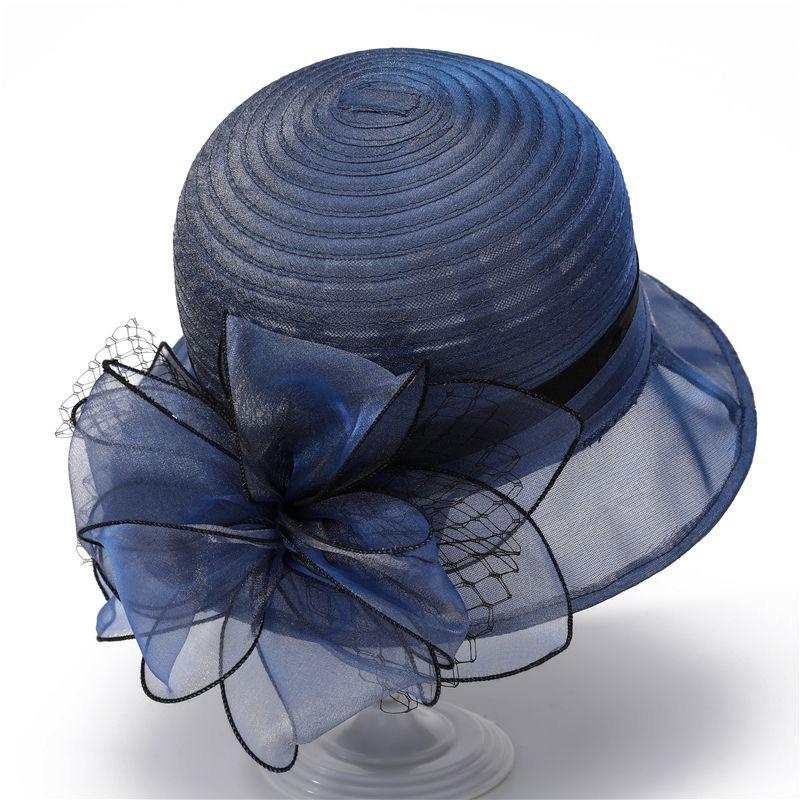 Neue Mode Damen Fascinators Hüte Kirchenhut Eleganter Schleife Breite Krempe Fischerhüte Kentucky Derby Fedora Damen Sommer Sonnenhut