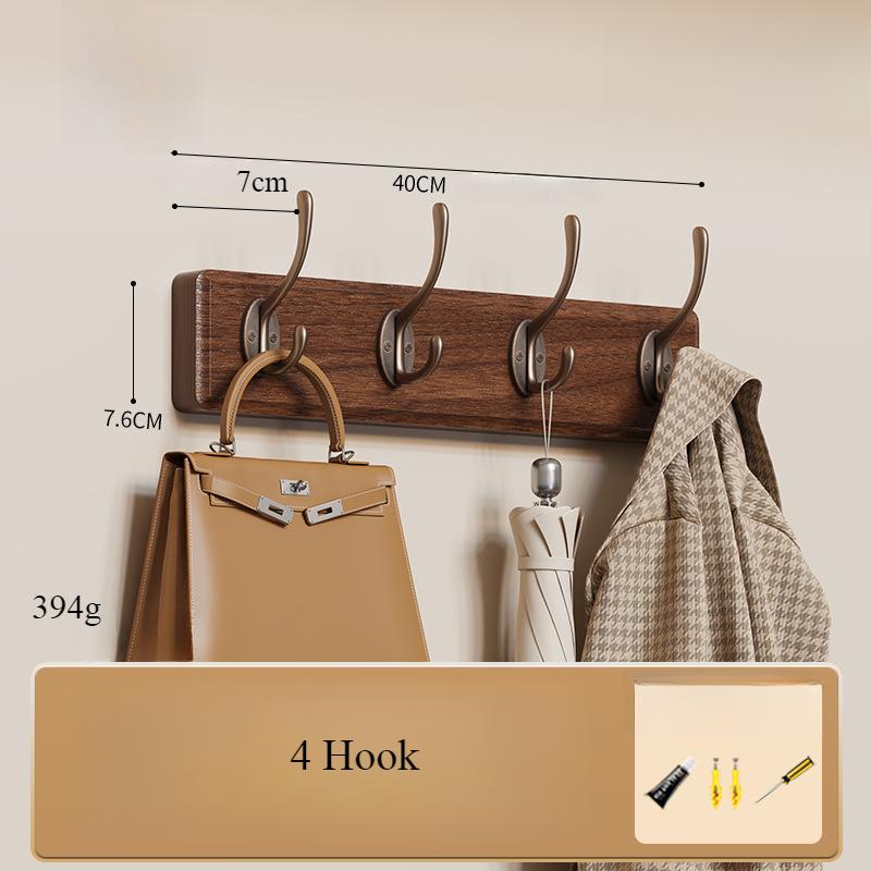 Rustic Wall Mounted Coat Rack, Pine Solid Wood Metal Hook Hanger for Hanging Clothes Robes Towels Coats,Wooden Heavy Duty Coat Rack for Wall