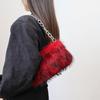 Plush Clutch Bag Faux Fur Underarm Shoulder Chain Evening 5794