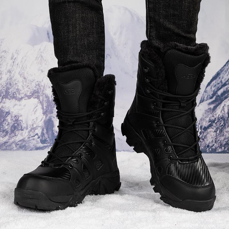 Snow winter outdoor medium and high-top couple hiking boots warm and piled thickened comfortable casual cotton shoes combat boots women
