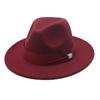 New Fashion Women Men Wide Brim Felt Jazz Fedora Hats Solid Color Party Trilby Wedding Hat Autumn Winter Hats 56-58-60CM