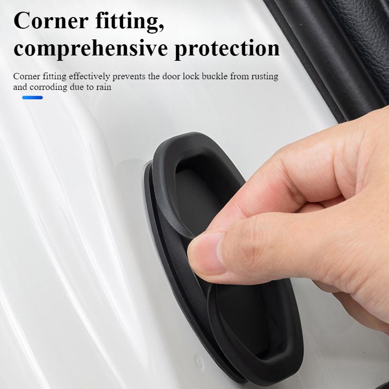4pcs/set Door Shock Absorber Pad Flexible Lock Protector Silicone Auto Door Lock Latches Cover For Tesla Model 3 Y X S