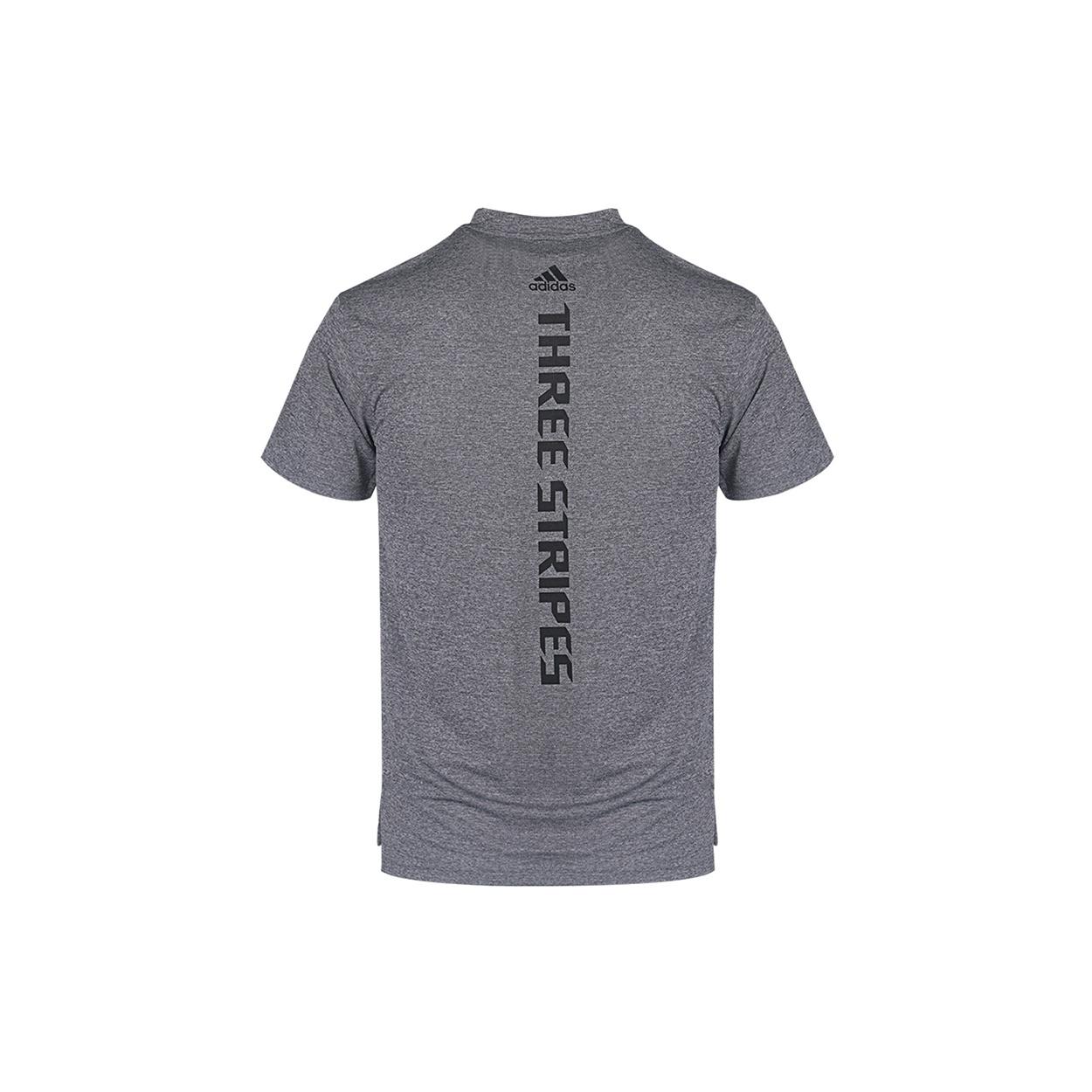 adidas 3-Bar Tech Tee Sports Training Alphabet Printing Round Neck Short Sleeve Gray Men s GR7103 M