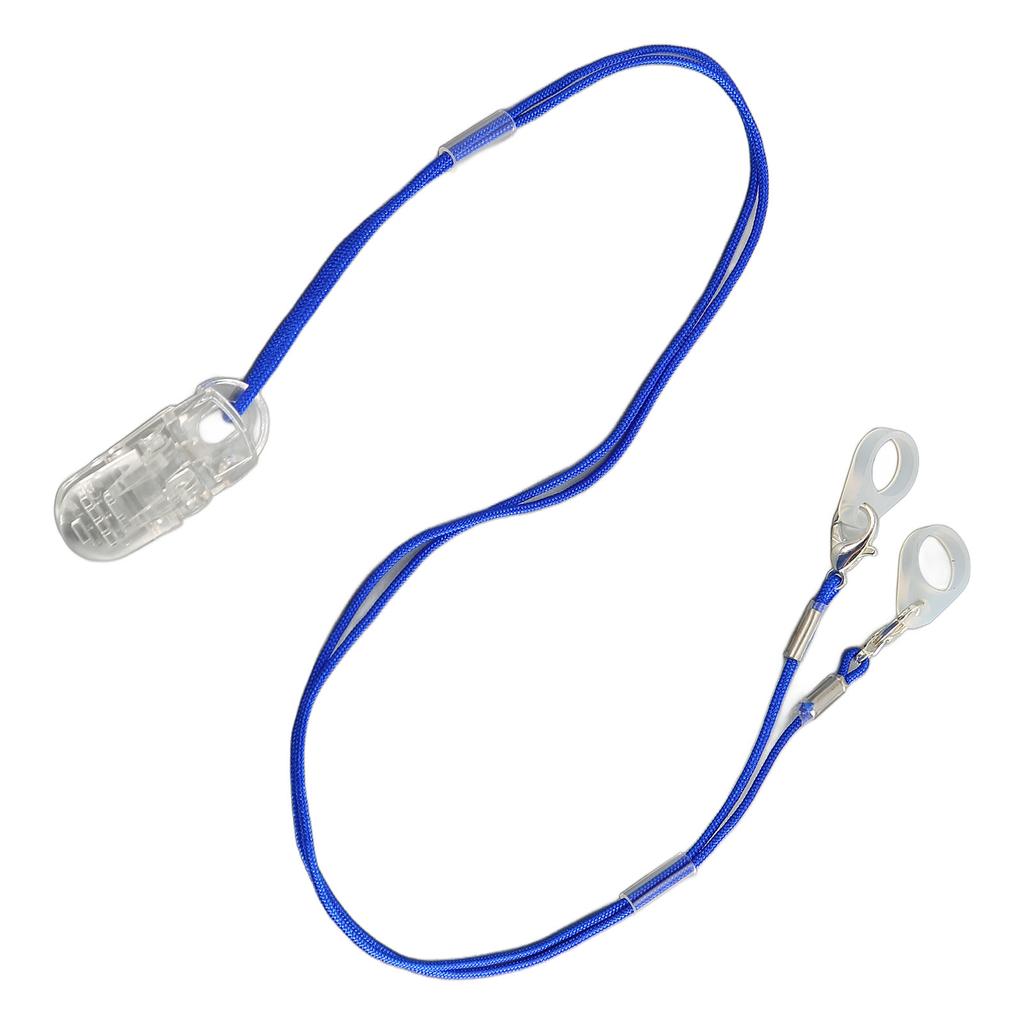 Hörgerätehalter, transparenter Clip, blaues Seil, Nylon, einfache Befestigung, Hörgeräte-Lanyard für Gartenarbeit, sp