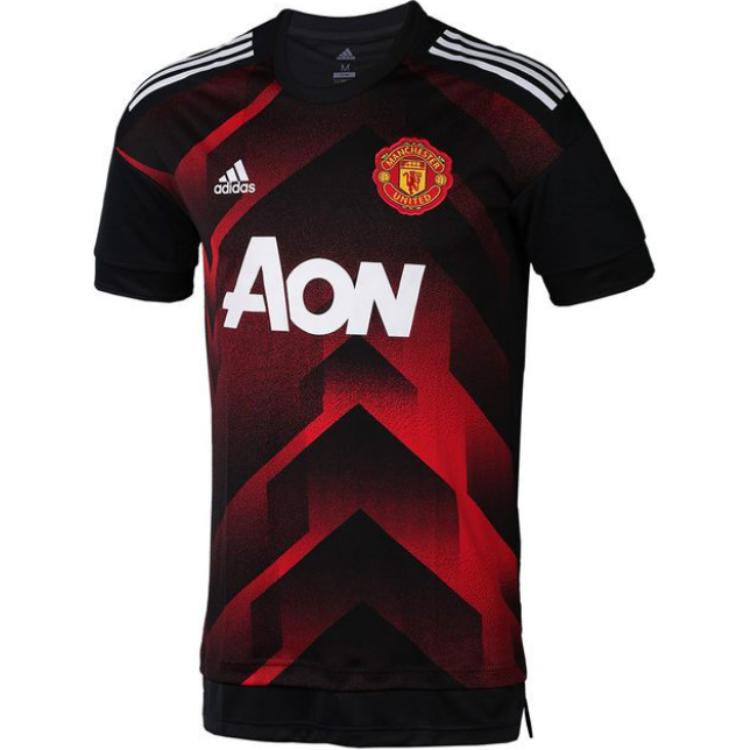 Adidas Manchester United MUFC T Shirt Men s Natural Red/Black BS2608- M