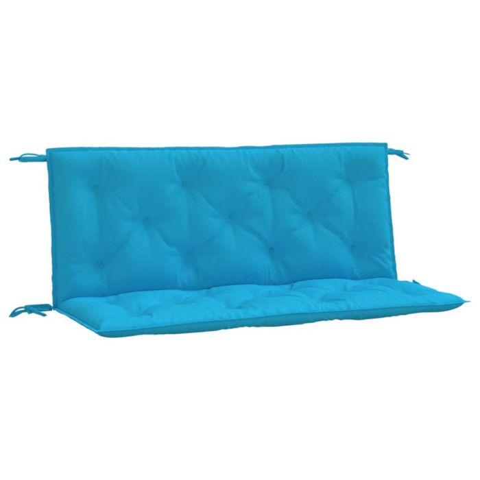VidaXL Set of 2 Garden Bench Cushions, Bench Cover with Tie Strings, Waterproof Outdoor Cushion, Blue 361682