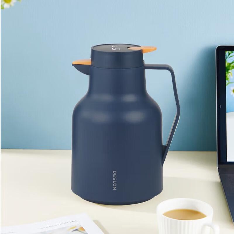 DESLON Smart Temperature Display Glass Lined Insulated Kettle 1.5L