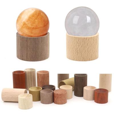 New Wooden Crystal Ball Base Photography Props Cylindrical Crystal Ball Display Stand Craft Jewelry Stand Home Decoration