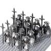 13Pcs Mini Gondor Battle Spearman Body Gurad Infantry VS Roman Solider Eomer Rohan Warriorr Figures Blocks Set Toys for Kids