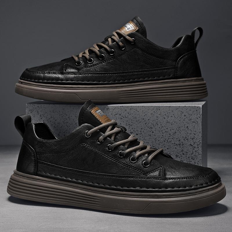 Trendy Men's Oxford Shoes Thick Soles Low Top Shoes Men's Business Casual Shoes Autumn Versatile Outdoor Sports Shoes