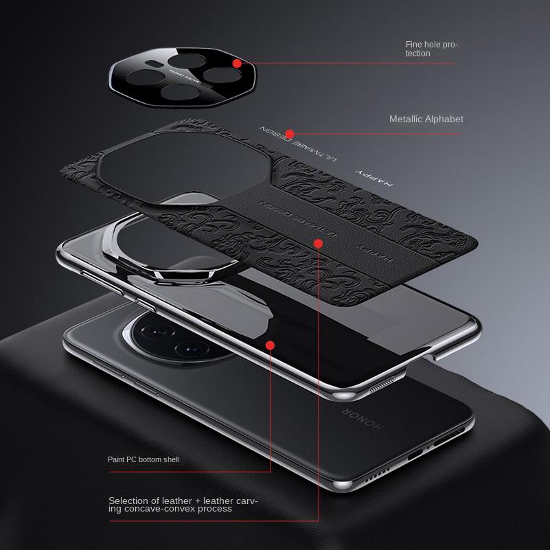 Luxury Auspicious Cloud Leather Carving Process Embossed Case For Honor Magic 7 Pro Magic7 6 Pro Honor X9c X60 X50 Protect Cover
