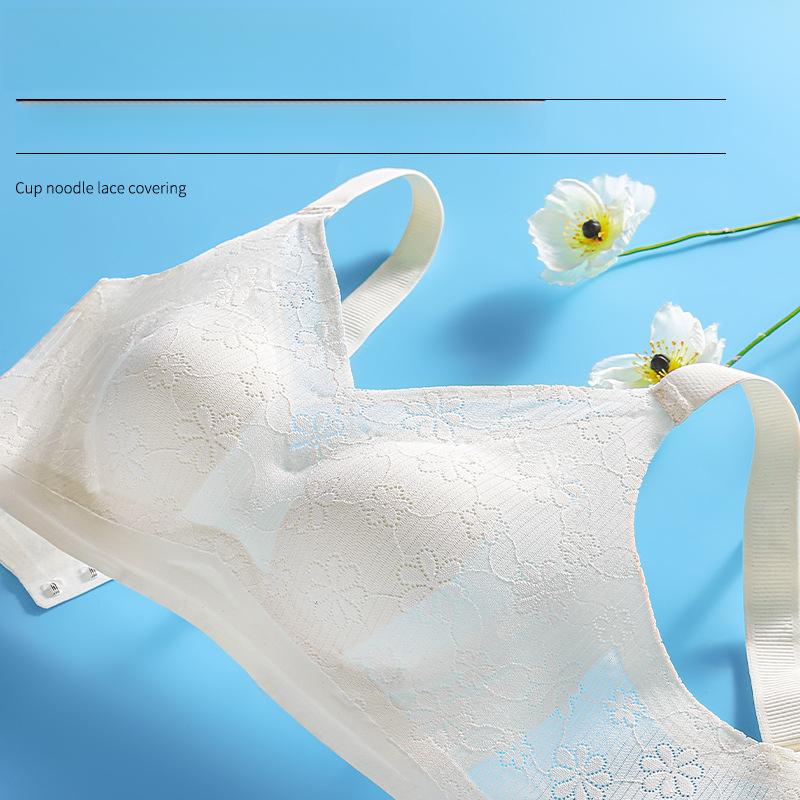 Rabbit Ear Lingerie for Women Thin and Breathable Gathered Bra Gathered Bra Double Breasted Bra No Steel Rims Plus Size Bra