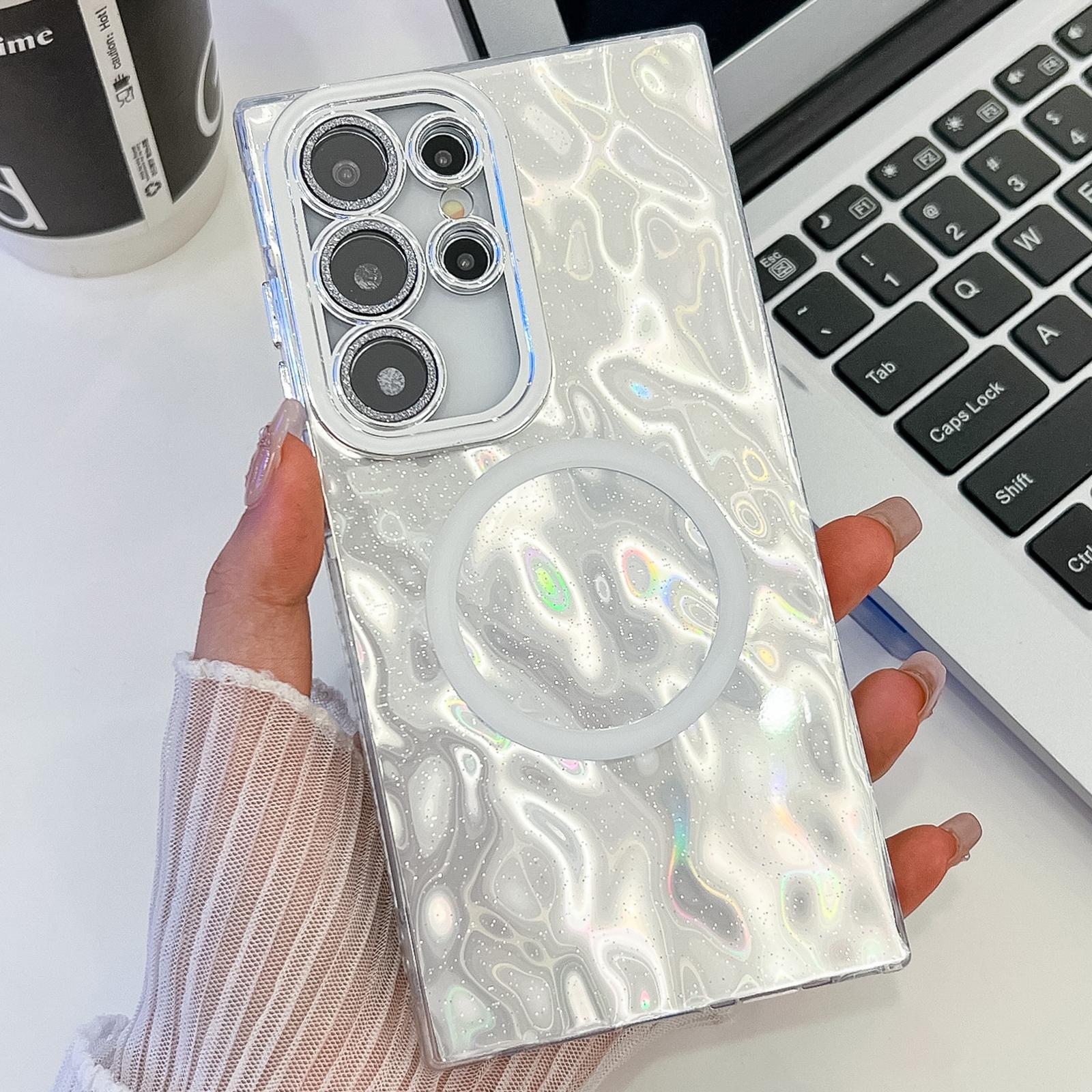 

Чохол для Samsung Galaxy S24 Ultra, сумісний з MagSafe, дизайн IMD, PC+TPU чохол для телефону з плівкою для скляної лінзи F