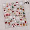 Gold Stamped White Christmas Tree Snowflake 3D Self Adhesive Nail Art Stickers Santa Claus Elk Xmas Cartoon Cute Manicure Decals