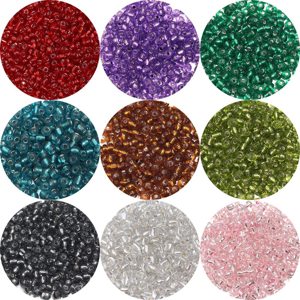 Versilberte 4mm farbige Glasperlen für DIY Armbänder und Accessoires