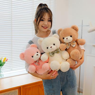 Schleife Bär Puppe Plüschtier für Kinder Geburtstagsgeschenk, neue Bär Puppe Kissen zum Verschenken