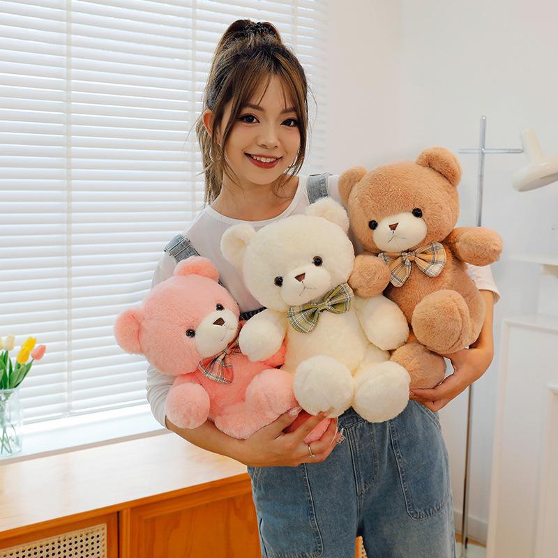 Bow Bear Doll Plush Toy for Children's Birthday Gift, New Bear Doll Throw Pillow for Gift