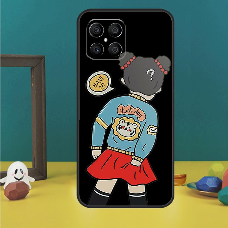 Cartoon Couple Love Boy Girl For Huawei P30 Lite P50 P40 P20 Pro P Smart Z Nova 9 5T Cover For Honor 50 X9 X8 X7 Case