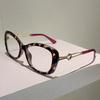 Metal Hollow-out Frame Anti Blue Light Cat Eye Eyeglasses Men Women Fashion Splicing Color Large Frame Street Photography Glasses