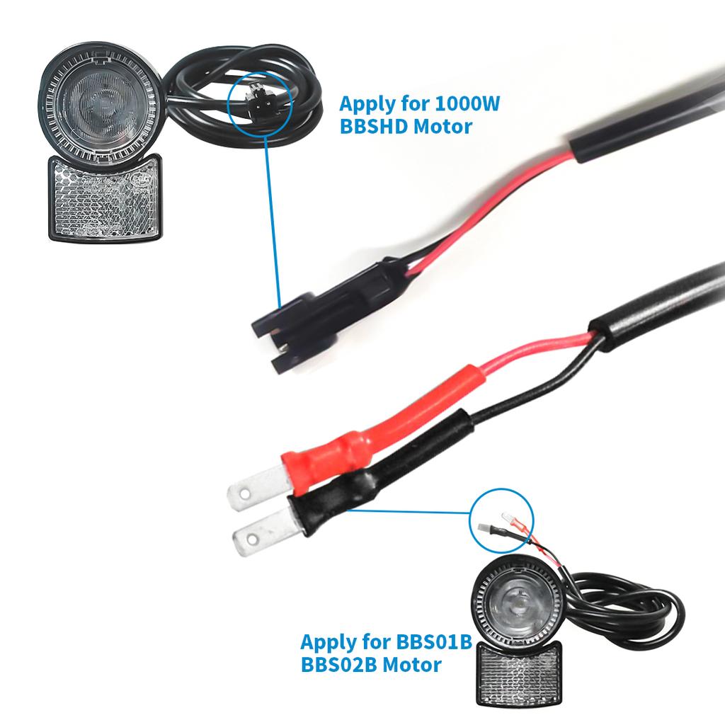 Bafang 6V LED Headlight for BBS01B BBS02B BBSHD Mid Drive Motor Kit, Waterproof Front Light for E-bike Electric Bicycle