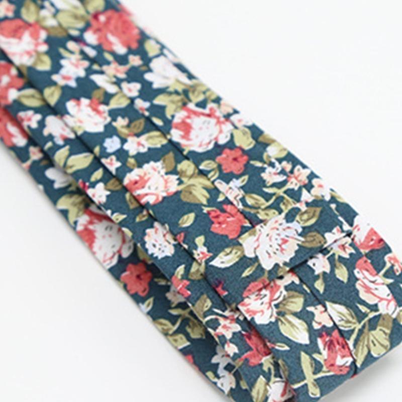 Fashion Arrows Tip Floral Pattern Skinny Tie For Men Soft Polyester Silk Necktie Office Wedding Party Outfit Accessory