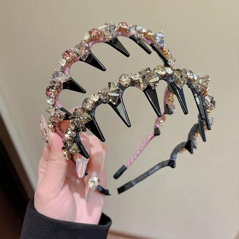 Strass Glänzende Stirnbänder Haarbänder Damen Luxus Koreanische Lünette Stirnbänder Damenmode Dating Party Haarschmuck Kopfbedeckung