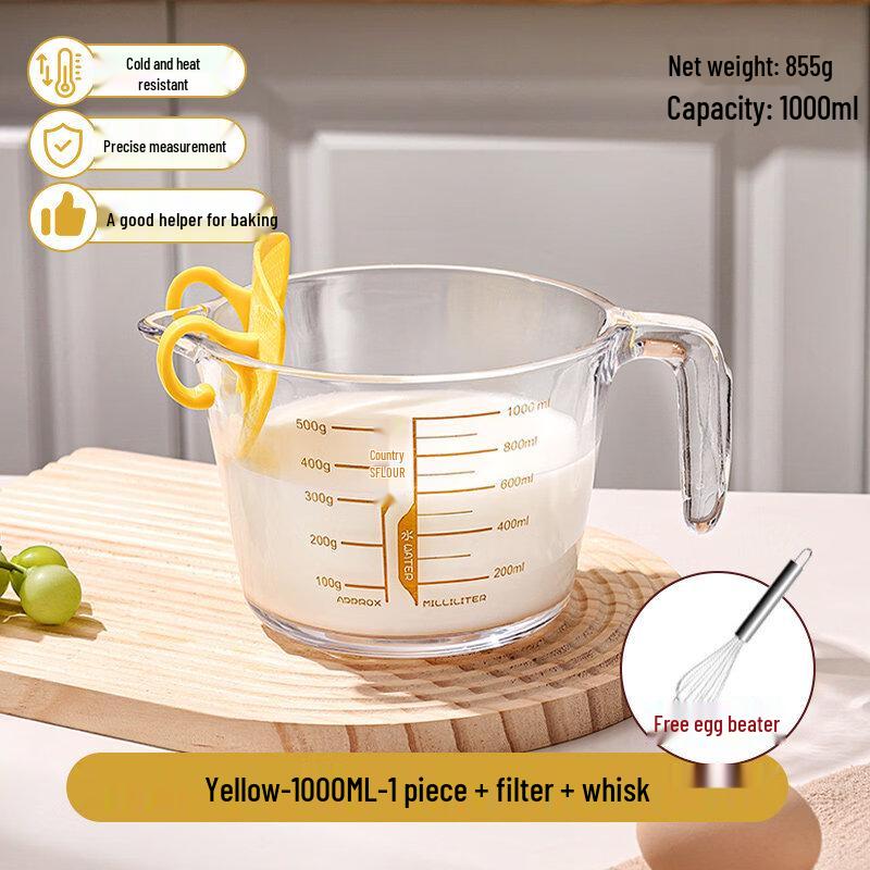 ZISIZ High Temperature Resistant Glass Measuring Cup
