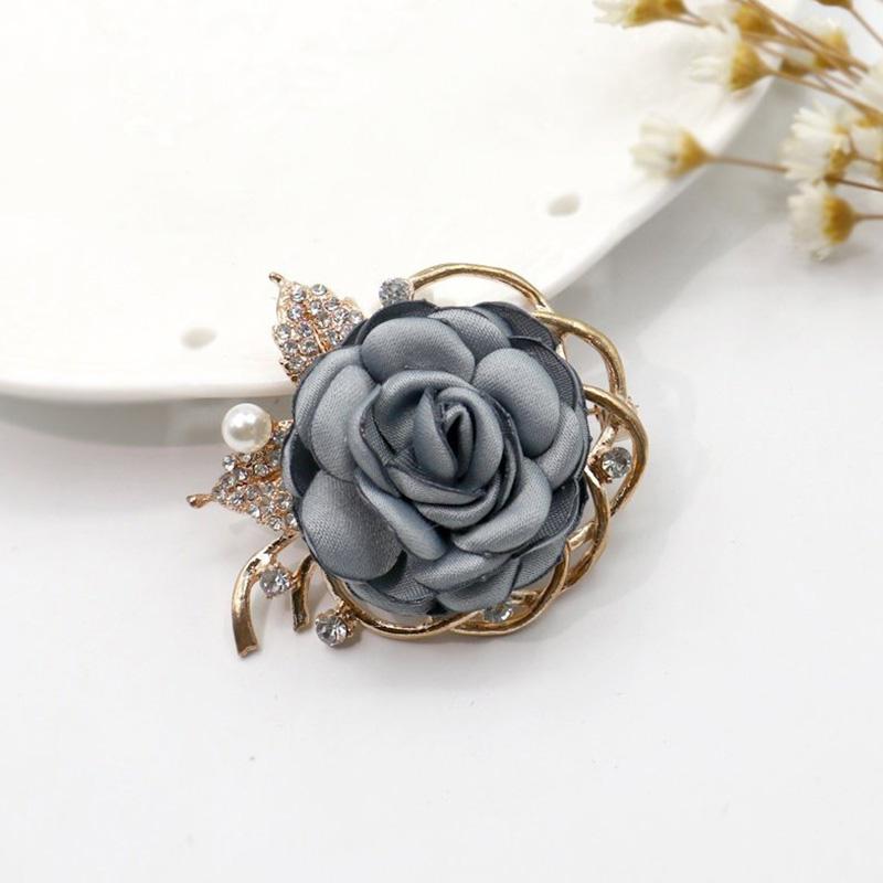 1Pc Pearl Women Botanical Pins Casual Fabric Mother's Day Gift Party Accessories Brooches Rose Flower