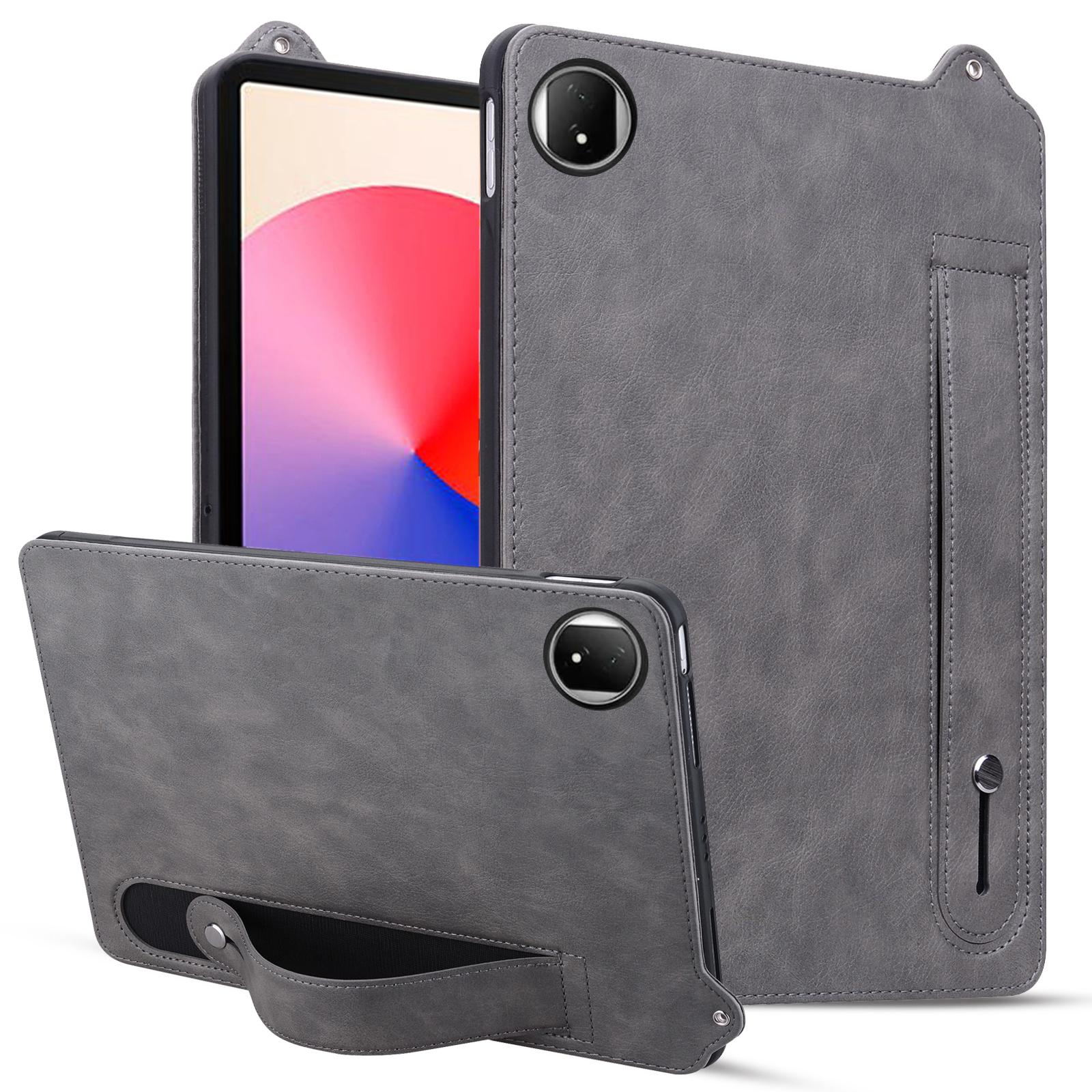 

Чехол для Honor Pad X7 с ручным ремешком, подставкой, кожаная обложка для планшета Grey